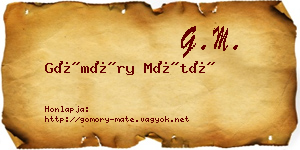 Gömöry Máté névjegykártya